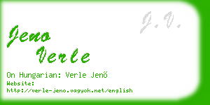 jeno verle business card